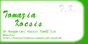 tomazia kocsis business card